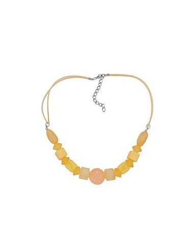 necklace yellow beads yellow cord