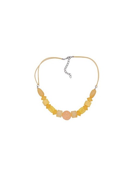 necklace yellow beads yellow cord
