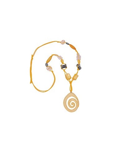 necklace yellow + antique-silver beads
