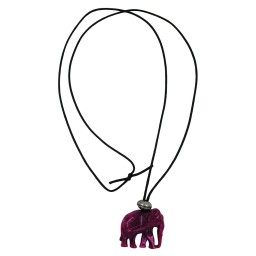 necklace elephant purple marbled