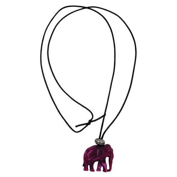 necklace elephant purple marbled