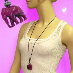 necklace elephant purple marbled