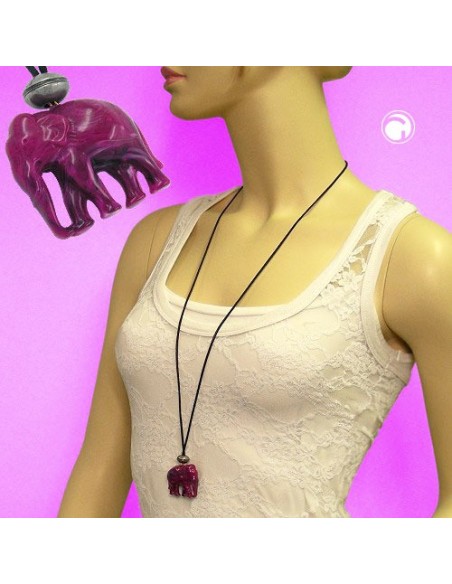 necklace elephant purple marbled