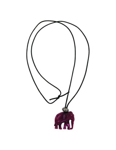 necklace elephant purple marbled