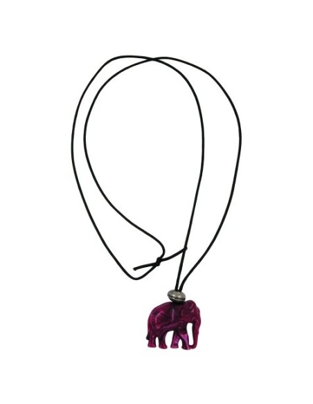 necklace elephant purple marbled