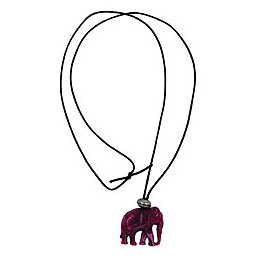 necklace elephant purple marbled