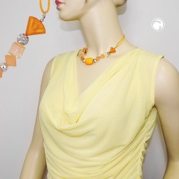 necklace yellow beads yellow cord