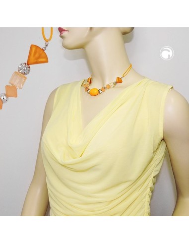 necklace yellow beads yellow cord