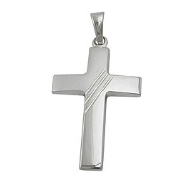 pendant cross 9k whitegold