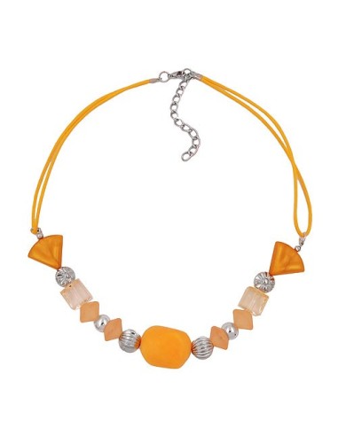 necklace yellow beads yellow cord