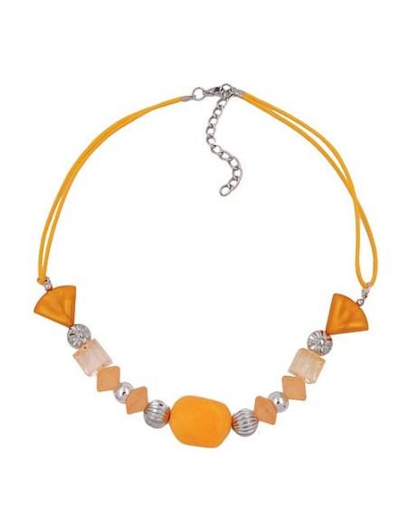 necklace yellow beads yellow cord
