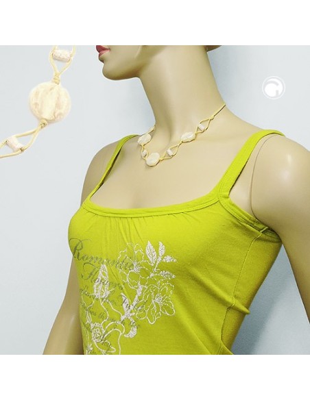 necklace beads on cord vanille colored