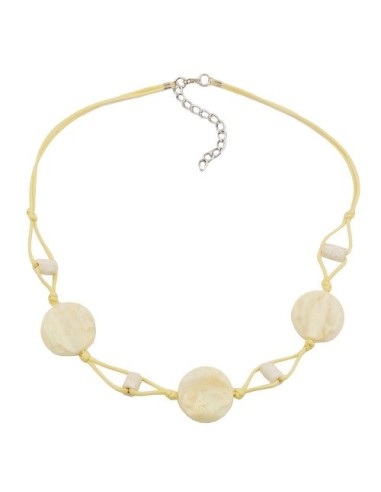 necklace beads on cord vanille colored