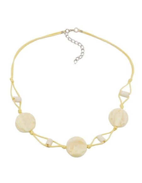 necklace beads on cord vanille colored