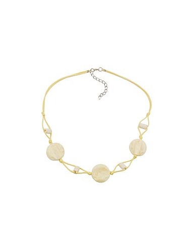 necklace beads on cord vanille colored