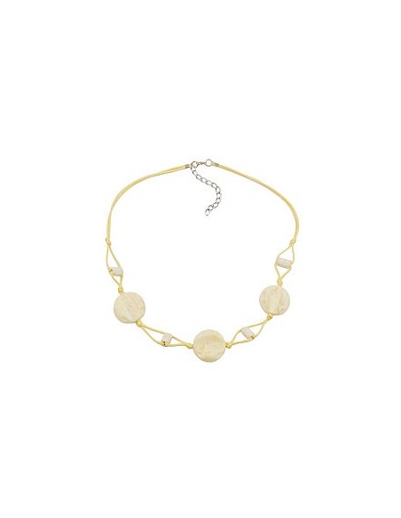 necklace beads on cord vanille colored