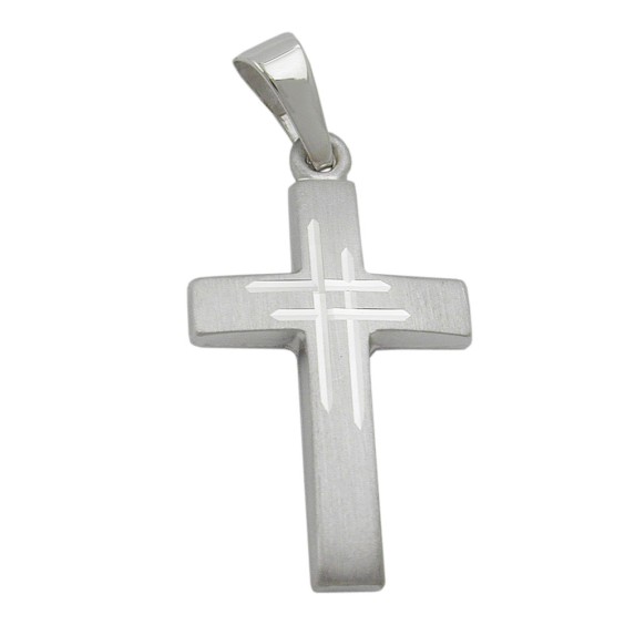 pendant cross 9k whitegold