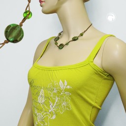 necklace beads on cord green-olive