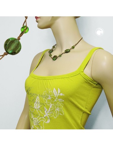 necklace beads on cord green-olive