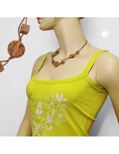 necklace beads on cord marbled brown