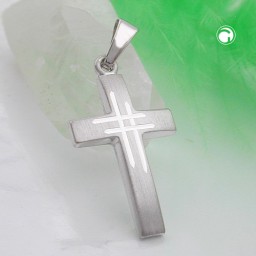 pendant cross 9k whitegold