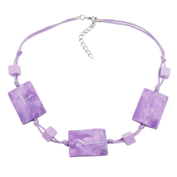 necklace wavy tetragon white-lavender