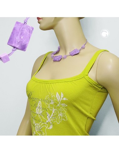 necklace wavy tetragon white-lavender