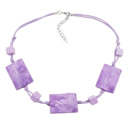 necklace wavy tetragon white-lavender