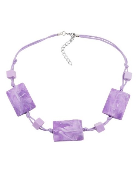 necklace wavy tetragon white-lavender