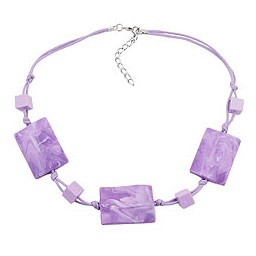 necklace wavy tetragon white-lavender