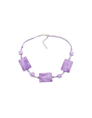 necklace wavy tetragon white-lavender