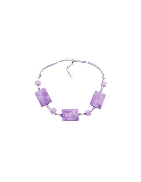 necklace wavy tetragon white-lavender