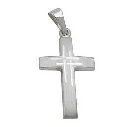 pendant cross 9k whitegold