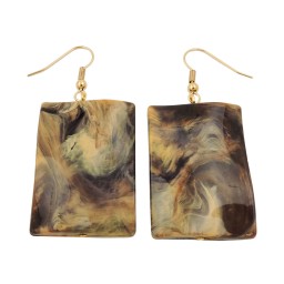 hook earrings pillow bead brown