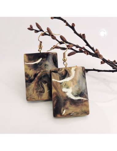hook earrings pillow bead brown