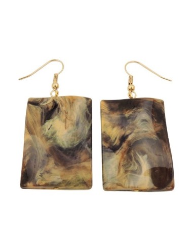 hook earrings pillow bead brown