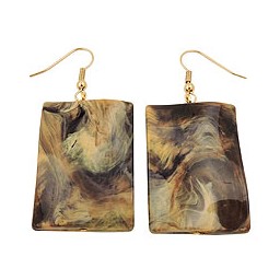 hook earrings pillow bead brown