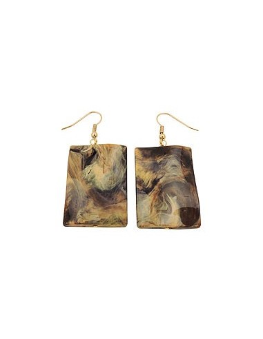 hook earrings pillow bead brown
