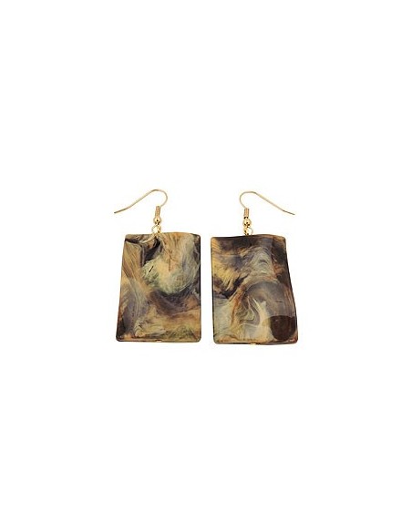 hook earrings pillow bead brown