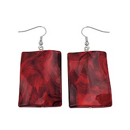 hook earrings pillow bead dark red