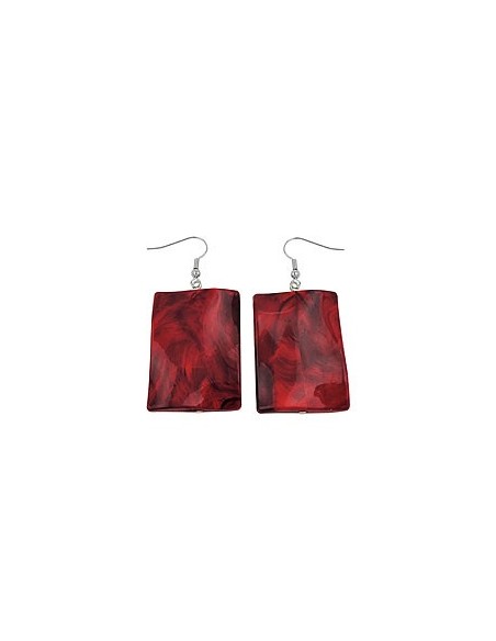hook earrings pillow bead dark red