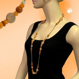 necklace terra-ochre orange 100cm