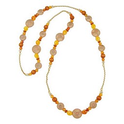 necklace terra-ochre orange 100cm