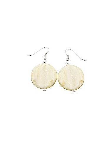 hook earrings marbled beads vanille