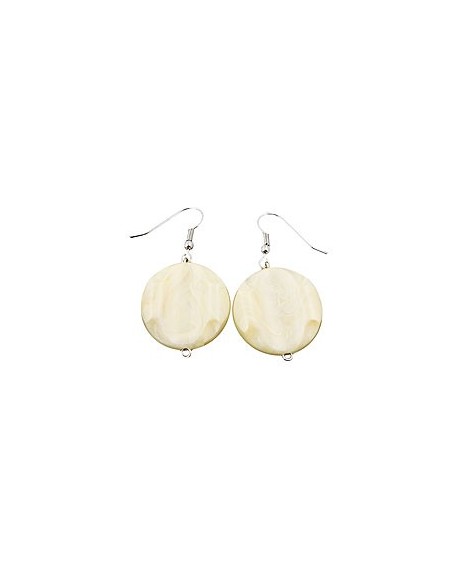 hook earrings marbled beads vanille
