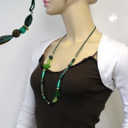 necklace mint green dark green multicolour design