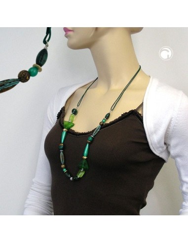 necklace mint green dark green multicolour design