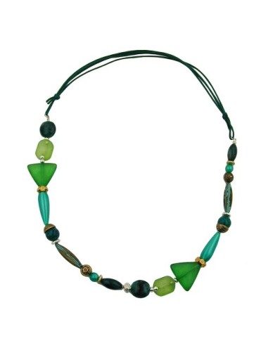 necklace mint green dark green multicolour design