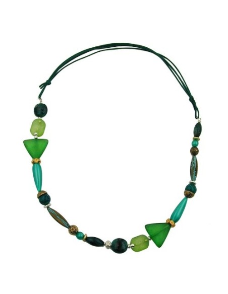 necklace mint green dark green multicolour design