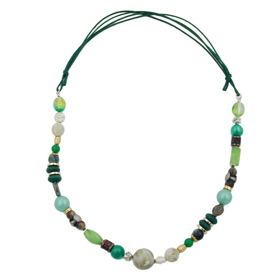 necklace light green dark green multicolour design